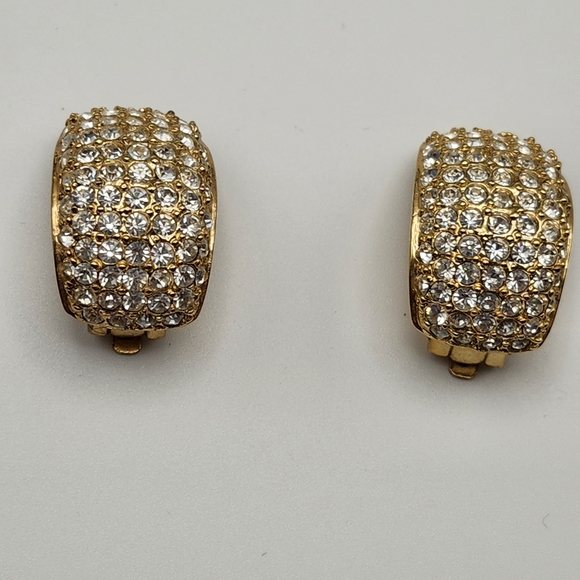 Jewelry - Vintage ORIGINAL ROMAN SIGNED Gold and rhinestone Earrings